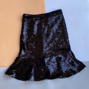 Hutch Black Sequin Bell Skirt